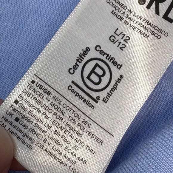 NWOT Athleta Girl Size 12 Blue Button Down Terry Cloth Short Sleeve Beach Pool - Picture 3 of 4